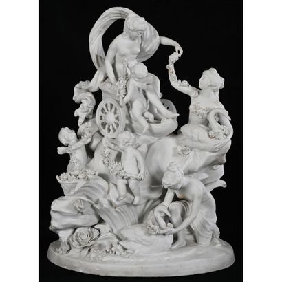 SEVRES. IMPORTANT bisque GROUP depicting...