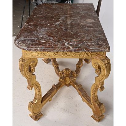 Gilded wood LOUIS XIV GAME TABLE, rectangular...