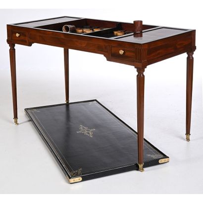 Rectangular mahogany and mahogany veneer...