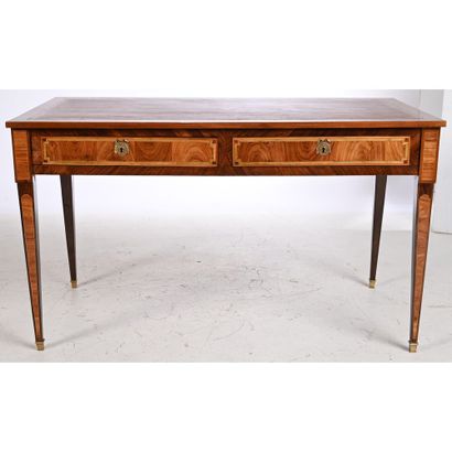 LOUIS XVI rectangular FLAT DESK in rosewood,...