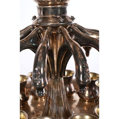 JUDAICA HAZORFIM. 925°/°° silver wine FOUNTAIN...