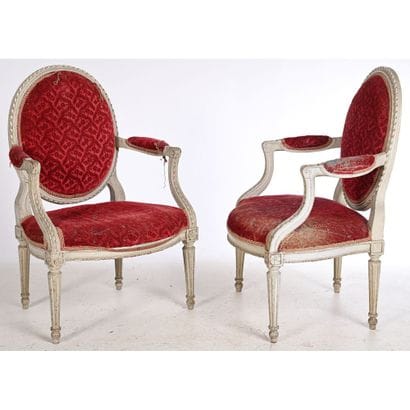 ELEGANTE PAIRE DE FAUTEUILS LOUIS XVI en...