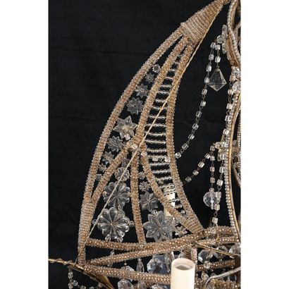 RINGS. RARE LUSTRE BATEAU made of strands...