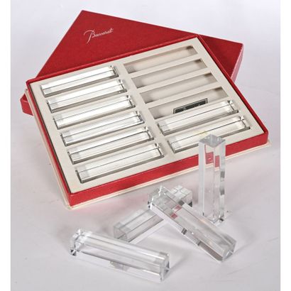 BACCARAT. 12 rectangular crystal HOLDERS...