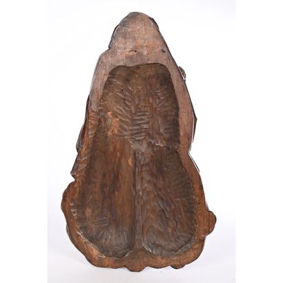 HIGH RELIEF in patinated wood with slight...