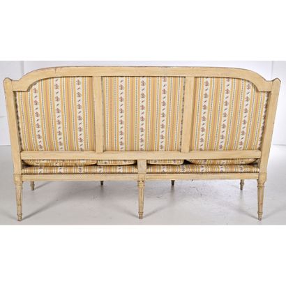 LOUIS XVI CANAPE in rechambered wood with...