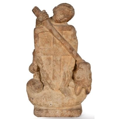 Medieval-inspired sandstone SUJET depicting...
