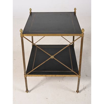 BAGUES (Attributed to). Brass sofa end with...