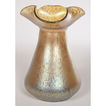 LOETZ. Conical vase with poly-lobed hot-molded...