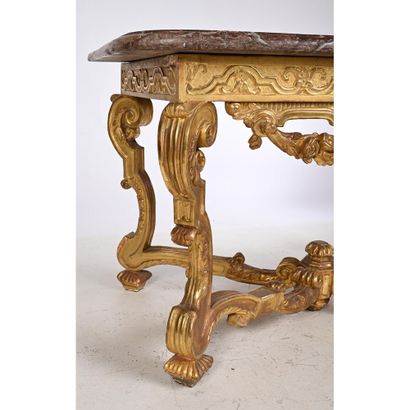 Gilded wood LOUIS XIV GAME TABLE, rectangular...