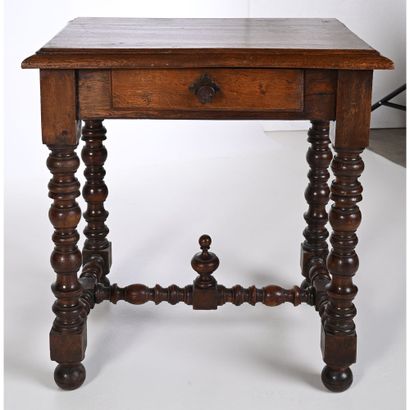 LOUIS XIII DESKTOP TABLE in patinated walnut...