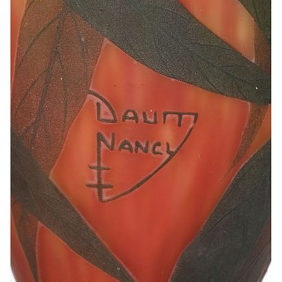 DAUM in NANCY. LARGE VASE on pedestal with...