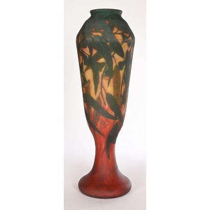 DAUM in NANCY. LARGE VASE on pedestal with...