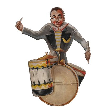 SET OF 3 musician figures in painted cut-out...