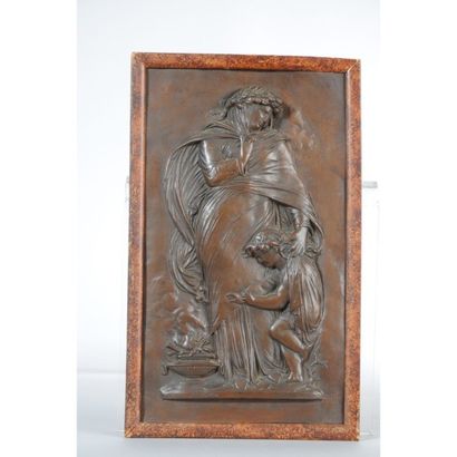 GERMAIN JB
Suite de 4 plaques en métal repoussé...
