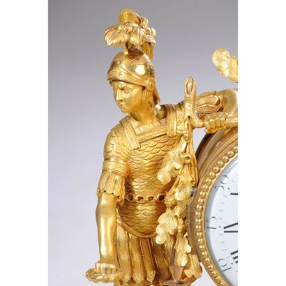 PENDULE LOUIS XVI en bronze doré et marbre...
