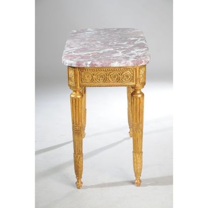 TABLE DE MILIEU LOUIS XVI en bois doré et...