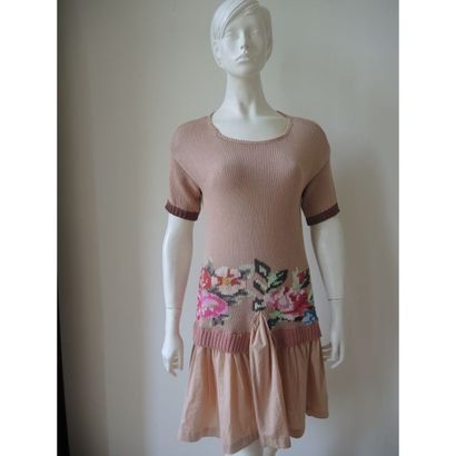 TWIN SET. 
Robe en maillon de coton et coton...