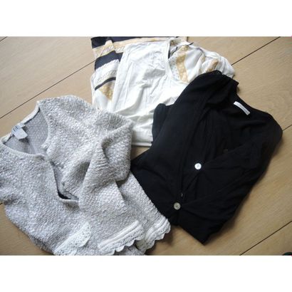 Lot comprenant : LIL. Veste en coton argent...