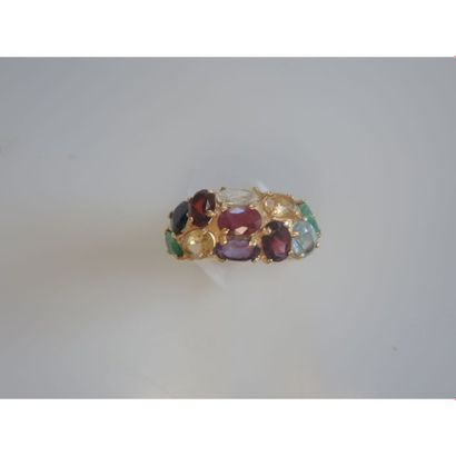 BAGUE jonc en or jaune Tutti Frutti ornée...