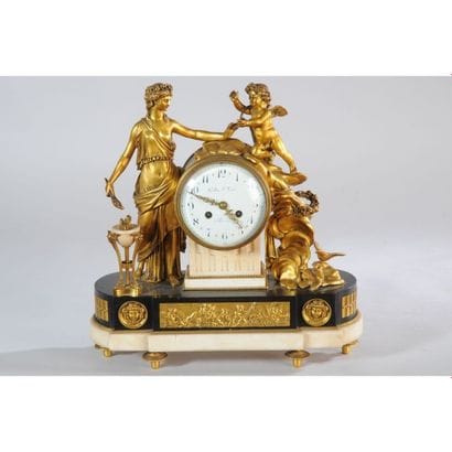 PENDULE DE STYLE LOUIS XVI en bronze représentant...