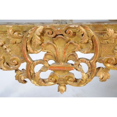 TABLE A GIBIER LOUIS XIV en bois doré et...
