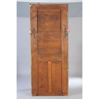 GRAND TRUMEAU LOUIS XV en bois rechampi vert...