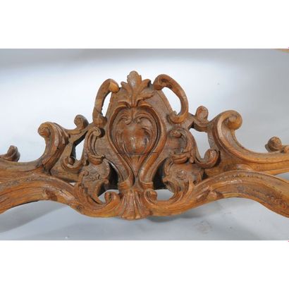 LARGE CONSOLE LOUIS XV en chêne naturel à...