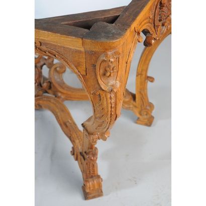 LARGE CONSOLE LOUIS XV en chêne naturel à...