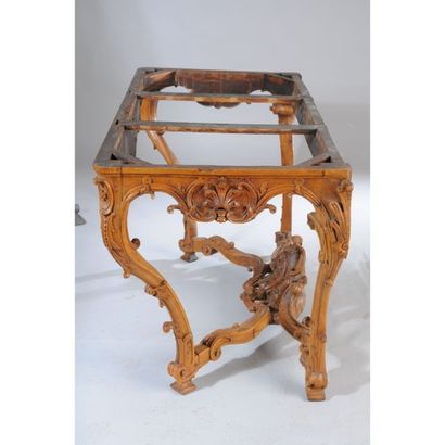 LARGE CONSOLE LOUIS XV en chêne naturel à...
