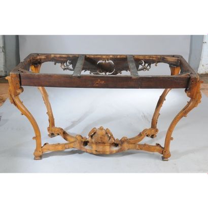 LARGE CONSOLE LOUIS XV en chêne naturel à...