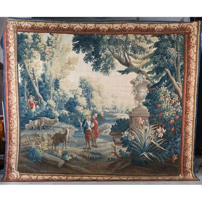 AUBUSSON. Tapisserie représentant les bergers...