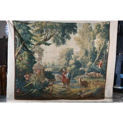 AUBUSSON. Tapisserie représentant les bergers...