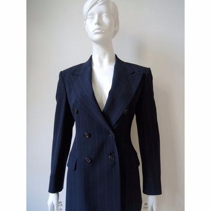 Ralph LAUREN. Veste croisée bleu marine à...