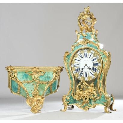 EXCEPTIONNEL CARTEL LOUIS XV en corne verte...