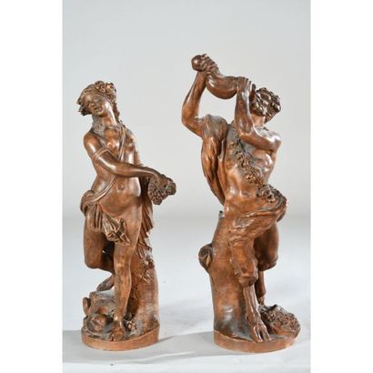 ANONYME du XIXè. 2 sujets en terre cuite...