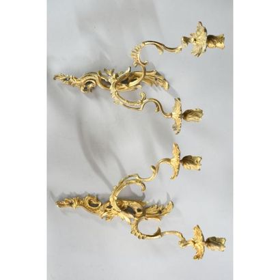 PAIRE D’APPLIQUES LOUIS XV à 2 bras de lumières...