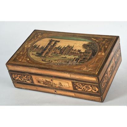 BOITE A OUVRAGES EMPIRE en marqueterie de...