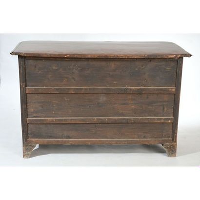 COMMODE LOUIS XIV à plateau en placage de...