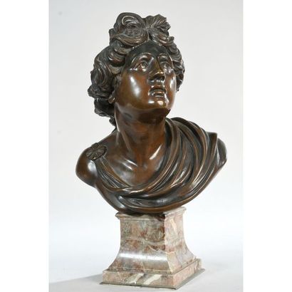 BOIZOT. « Buste d’Appolon ». Sujet en bronze...