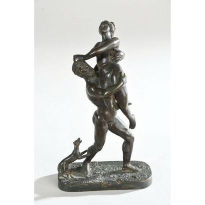 BRONZE à patine brune représentant « l’enlèvement...