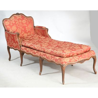 DUCHESSE LOUIS XV en bois naturel mouluré...