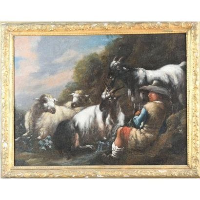 ÉCOLE ITALIENNE du XVIIè. « Le gardien du...