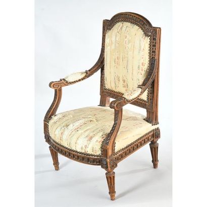 FAUTEUIL D’ENFANT LOUIS XVI en bois naturel...