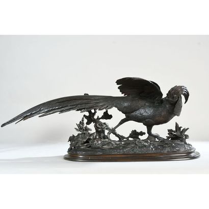 MOIGNIEZ Jules. « Faisan doré au lézard »....