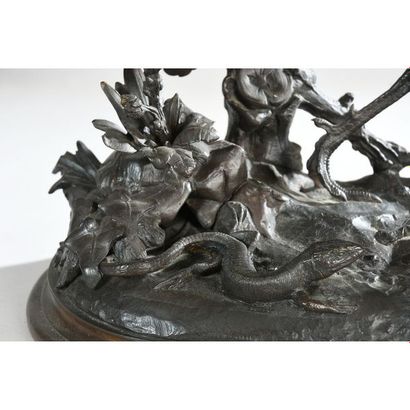 MOIGNIEZ Jules. « Faisan doré au lézard »....