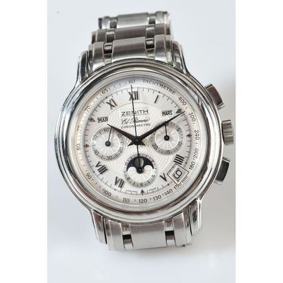 ZENITH EL PRIMERO. Montre d’homme en acier...