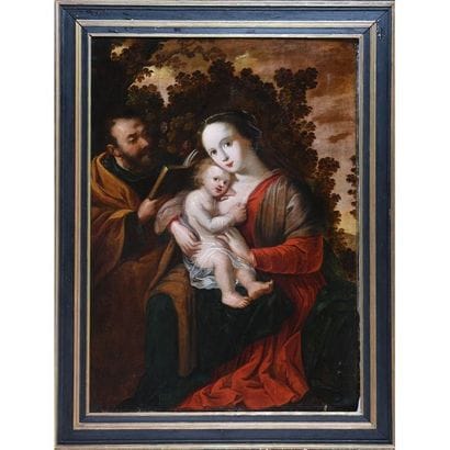 ÉCOLE FRANCAISE du XVIIè. « La Sainte Famille »....