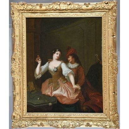 ÉCOLE FRANCAISE du XVIIIè. « La joueuse de...