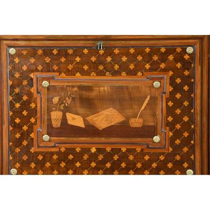 EXCEPTIONNEL SECRETAIRE LOUIS XVI en placage...
